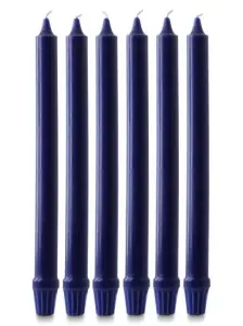 12" x 1" Fluted Advent Candle Set - Purple - Pack of 6 (Over Dipped)