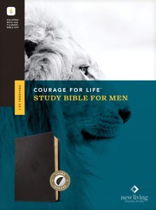 NLT Courage For Life Study Bible for Men, Filament Enabled (LeatherLike, Onyx Lion, Indexed)