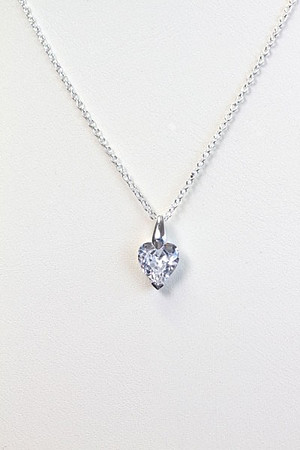 Cubic Zirconia Heart Droplet - Pendant