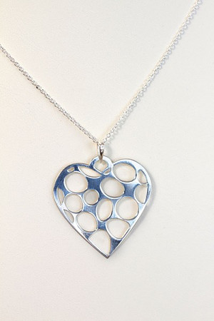 Cubic Zirconia Heart Droplet - Pendant