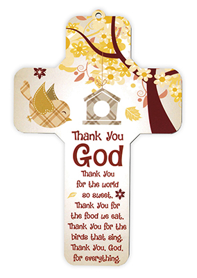 7 1/4" Thank You God Wood Cross