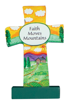 Faith Can Move Mountains Wooden Cross