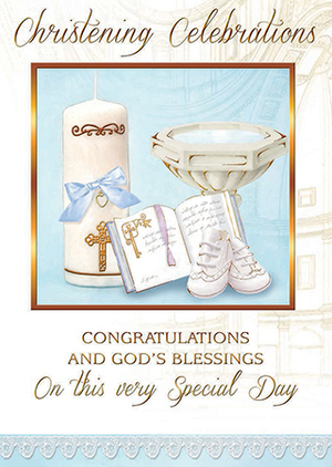 Boy's Christening Celebrations - Single Card