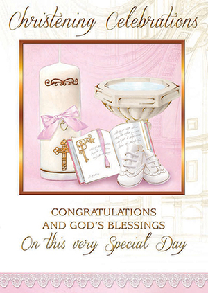 Girl's Christening Celebrations Single Card