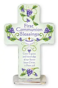 4" Communion Artmetal Standing Cross