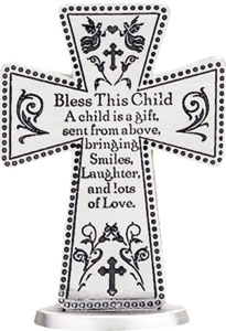 3" Bless This Child Standing Cross