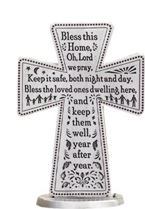 3" Bless This House Standing Cross