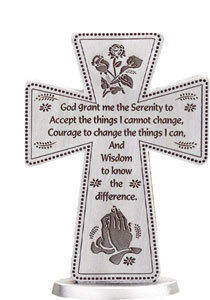 3" Serenity Prayer Standing Cross