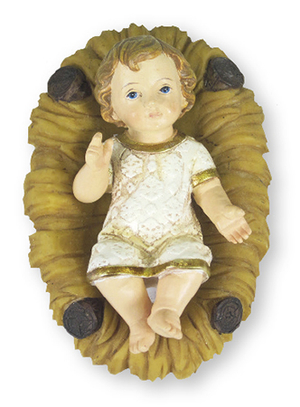 3 1/4" Resin Baby Jesus in Manger