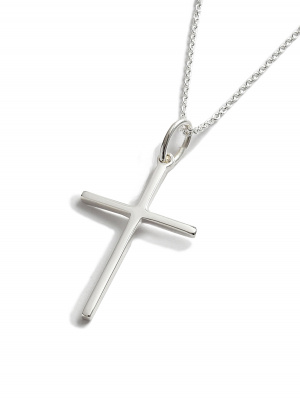 Sterling silver Delicate Plain Cross Pendant