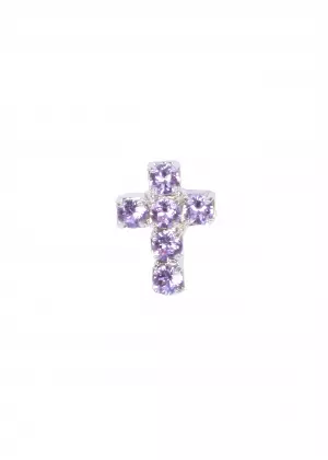 Swarovski Crystal Violet Cross Pin