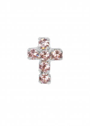 Swarovski Crystal Light Peach Cross Pin