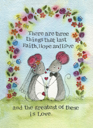 Wedding Card Faith, Hope And Love Single card