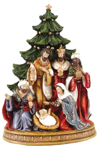 10 1/2" Full Colour Holy Family Resin Nativity