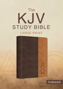 KJV Study Bible, Large Print (Indexed) [Two-Tone Brown Alpha & Omega]