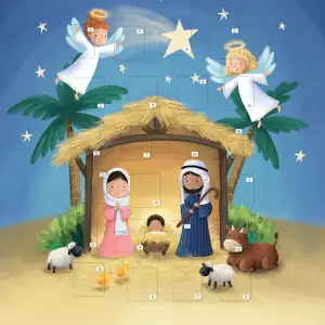 Cute Nativity Advent Calendar Card