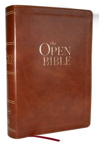 The Open Bible: Read and Discover the Bible for Yourself (NKJV Brown Leathersoft, Red Letter, Comfort Print)