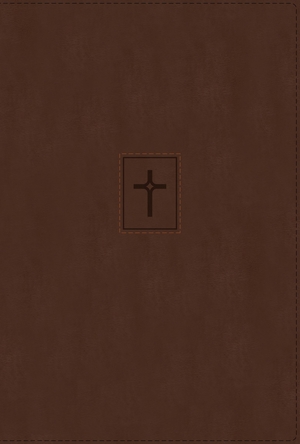 NIV, Thinline Bible, Large Print, Leathersoft, Brown, Red Letter, Thumb Indexed, Comfort Print