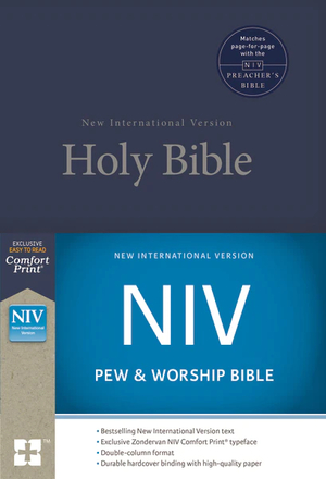 NIV, Pew and Worship Bible, Hardcover, Blue