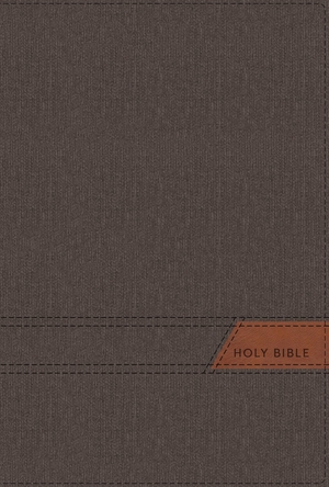 NIV, Thinline Bible, Large Print, Cloth Flexcover, Gray, Red Letter, Thumb Indexed, Comfort Print