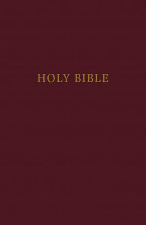 KJV Large Print Pew Bible, Burgundy, Hardback, Red Letter, Tables of Weights and Measures, Useful Charts