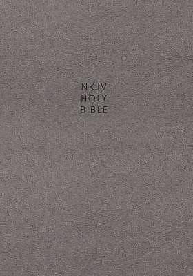 NKJV, Single-Column Reference Bible, Cloth Over Board, Gray, Comfort Print