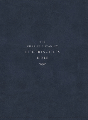 NIV, Charles F. Stanley Life Principles Bible, 2nd Edition, Leathersoft, Blue, Comfort Print, Concordance