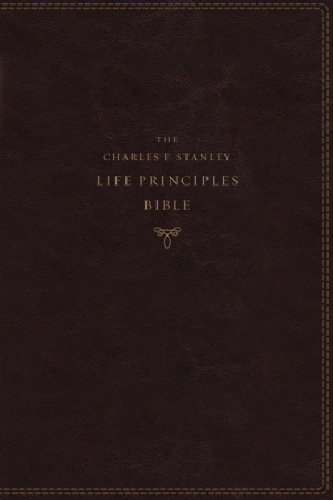 NASB, Charles F. Stanley Life Principles Bible, 2nd Edition, Leathersoft, Burgundy, Comfort Print