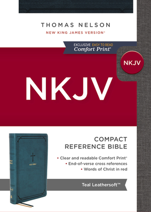 NKJV, End-of-Verse Reference Bible, Compact, Leathersoft, Teal, Red Letter, Comfort Print