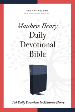 NKJV, Matthew Henry Daily Devotional Bible, Leathersoft, Blue, Red Letter, Comfort Print