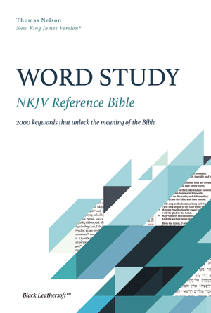 NKJV, Word Study Reference Bible, Leathersoft, Black, Red Letter, Comfort Print