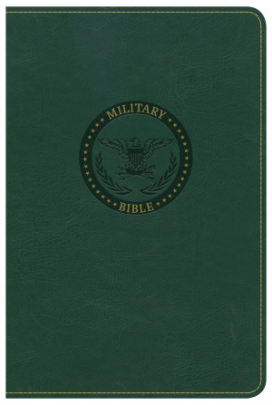 CSB Military Bible, Green Leathertouch