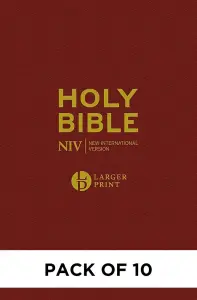 NIV Larger Print Bible, Burgundy (pack of 10)