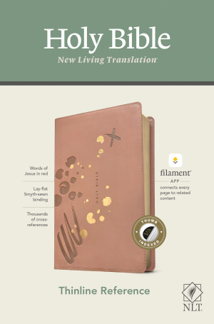 NLT Thinline Reference Bible, Filament Enabled (LeatherLike, Brushed Pink, Indexed, Red Letter)