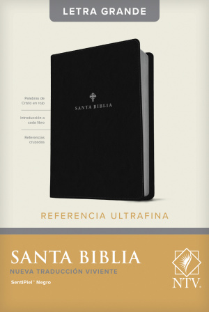 Santa Biblia NTV, Edición de referencia ultrafina, letra grande (SentiPiel, Negro, Índice)