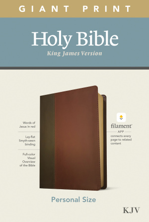 KJV Personal Size Giant Print Bible, Filament Enabled (LeatherLike, Brown/Mahogany, Red Letter)