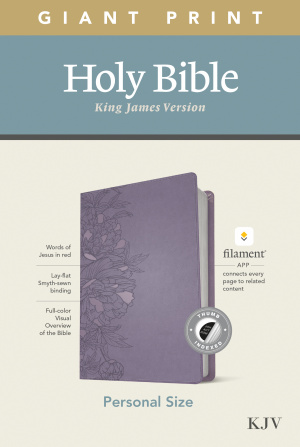 KJV Personal Size Giant Print Bible, Filament Enabled (LeatherLike, Peony Lavender, Indexed, Red Letter)