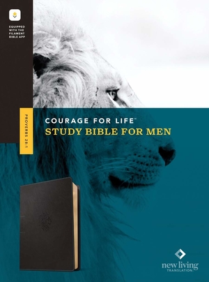 NLT Courage For Life Study Bible for Men, Filament Enabled (LeatherLike, Onyx Lion)