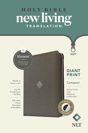 NLT Compact Giant Print Zipper Bible, Filament-Enabled Edition