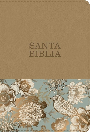 Santa Biblia NTV, letra súper gigante (SentiPiel, Beige, Letra Roja)