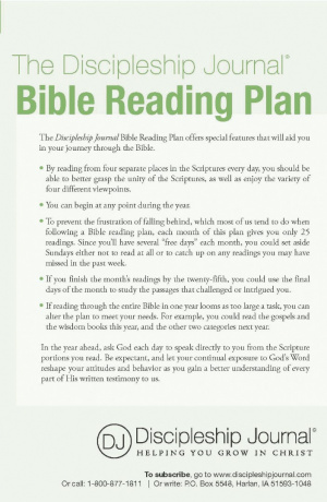 The Discipleship Journal Bible Reading Plan - Pack of 25