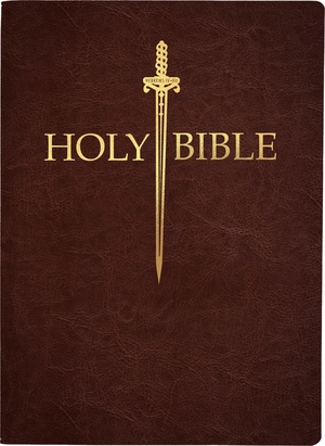 KJV Sword Bible, Large Print, Mahogany Genuine Leather, Thumb Index: (Red Letter, Premium Cowhide, Brown, 1611 Version)