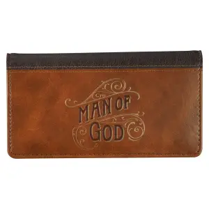 Checkbook Wallet Brown Two-tone Man of God 1 Tim. 6:11