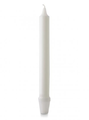 9" Self Fitting Candelabra Candle, White - Pack of 12