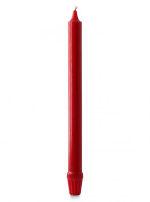 12" Self Fitting Candelabra Candle, Red - Pack of 12