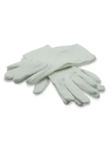 2 Pairs White Gloves - Size Medium