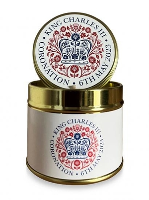 Coronation celebration tin candle -  Single