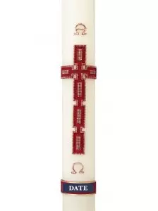 30" x 2" Paschal Candle with 2024 Celtic Cross Design Wax Relief - Single