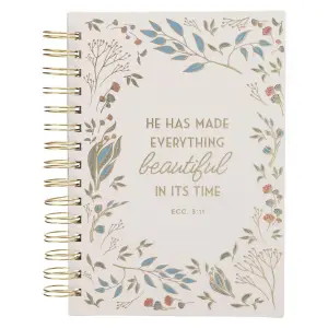 Journal Wirebound Ivory Floral Everything Beautiful Ecc. 3:11