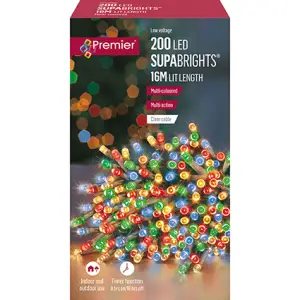 200 Multicoloured LED Supabrights Plug In Lights